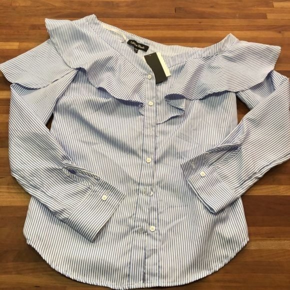 Lea & Viola off the shoulder asymmetric blouse - Picture 7 of 13